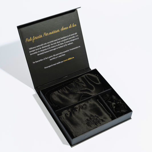 Set mătase naturală negru