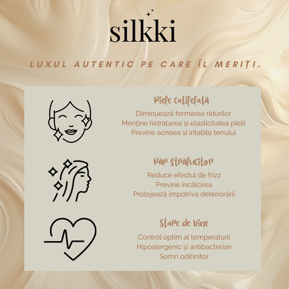 Set mătase naturală bleumarin