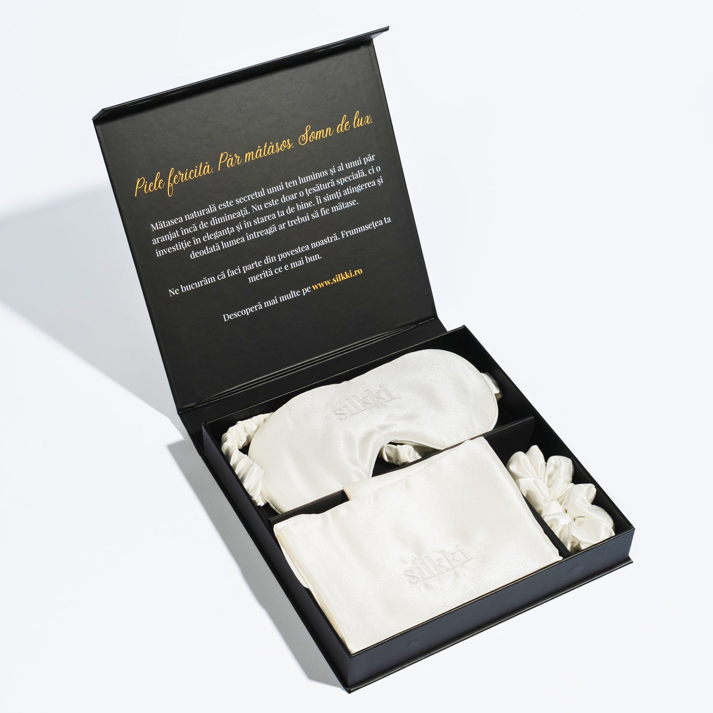 Set mătase naturală alb ivory