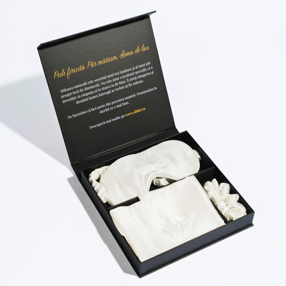 Set mătase naturală alb ivory