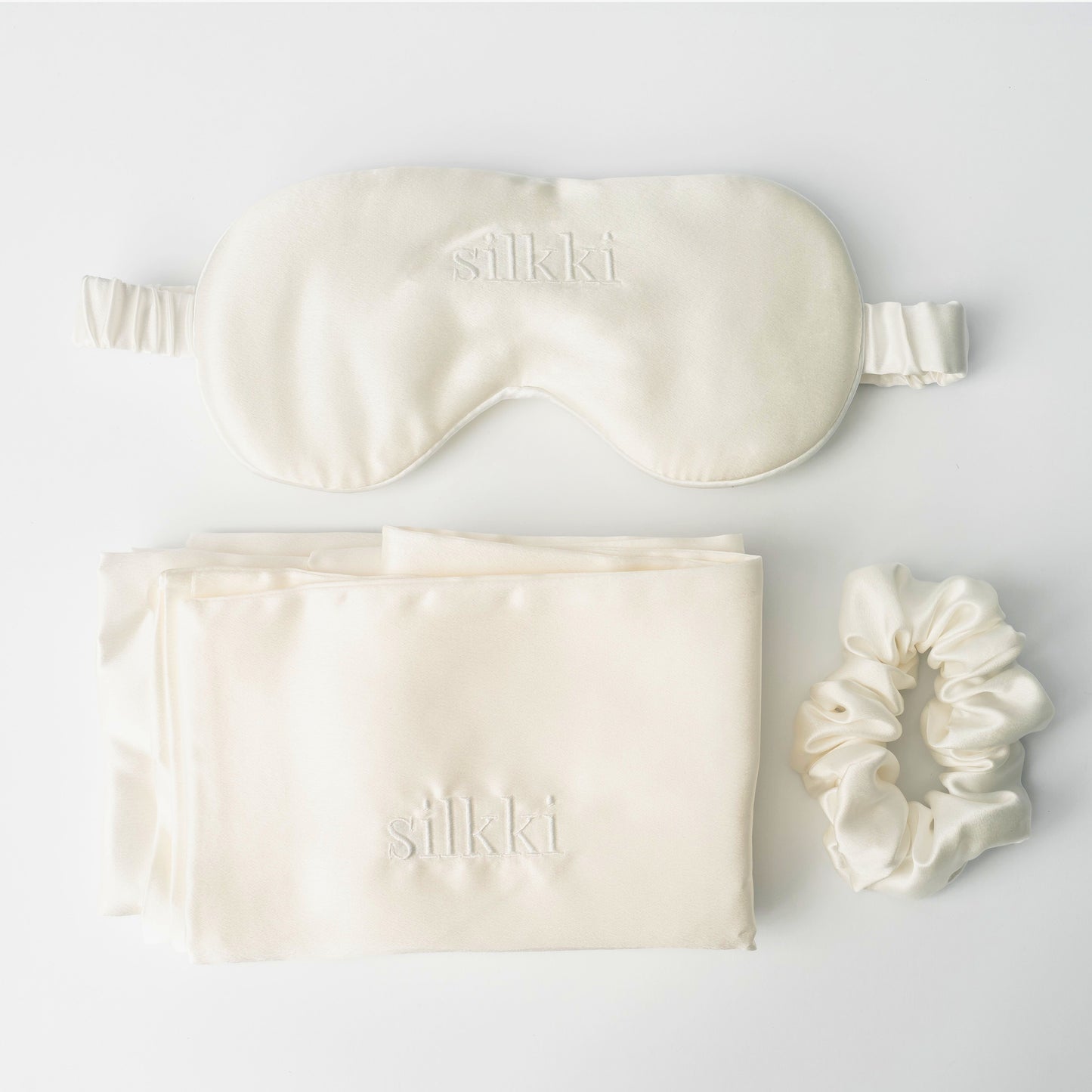 Set mătase naturală alb ivory