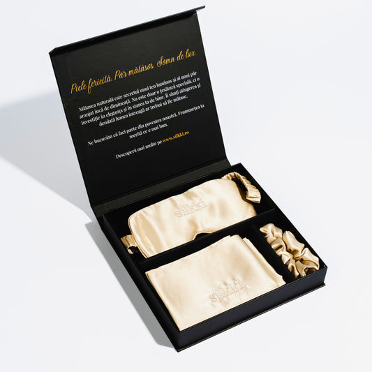 Set mătase naturală crem