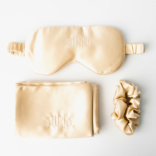 Set mătase naturală crem