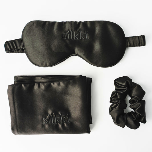 Set mătase naturală negru