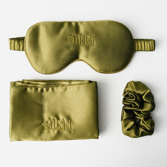 Set mătase naturală verde